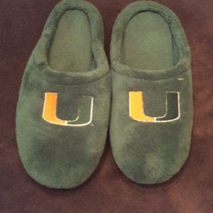 U of miami plush slippers